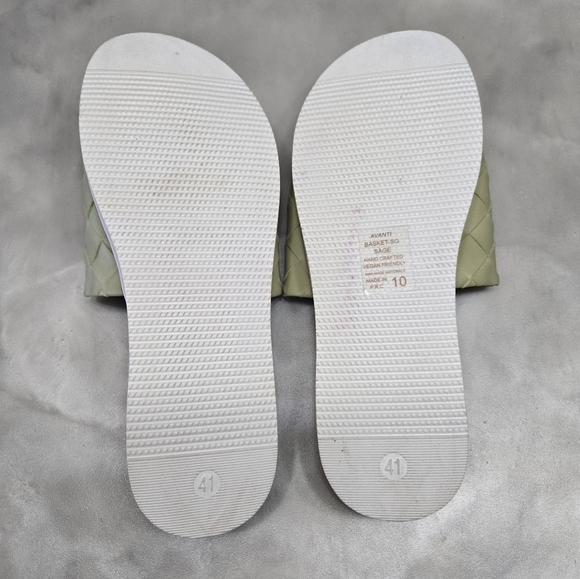 Avanti Basket Sage hand crafted Vegan Slide Sandals. Size 10 - Picture 4 of 5